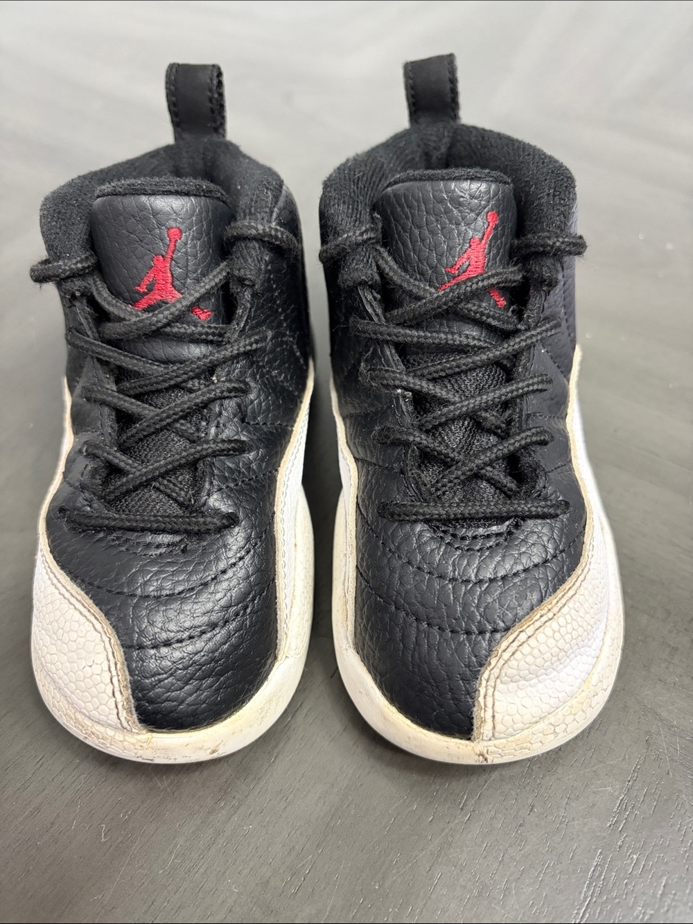 Air Jordan 12 Retro TD Playoffs Black White Toddler Size 8C (850000-006)